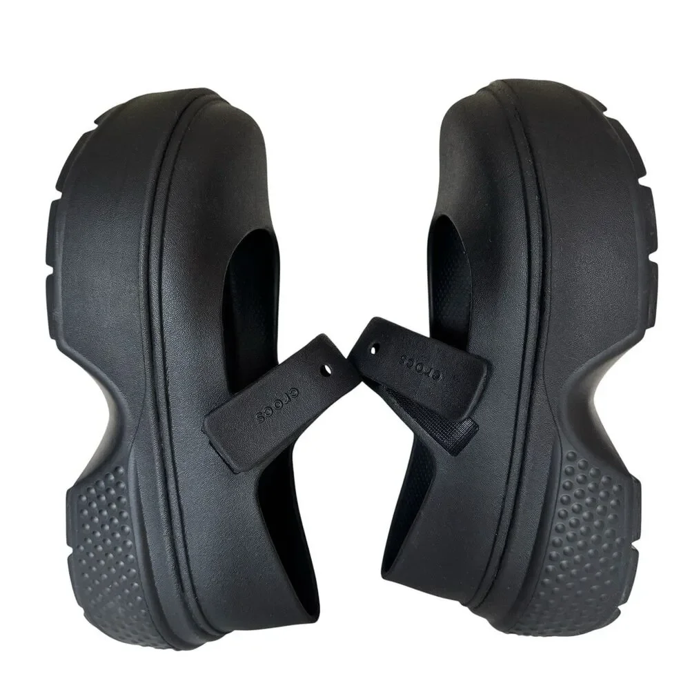 Crocs Stomp Mary Jane Platform Shoe Womens Size 11 Black Harajuku Cosplay Grunge